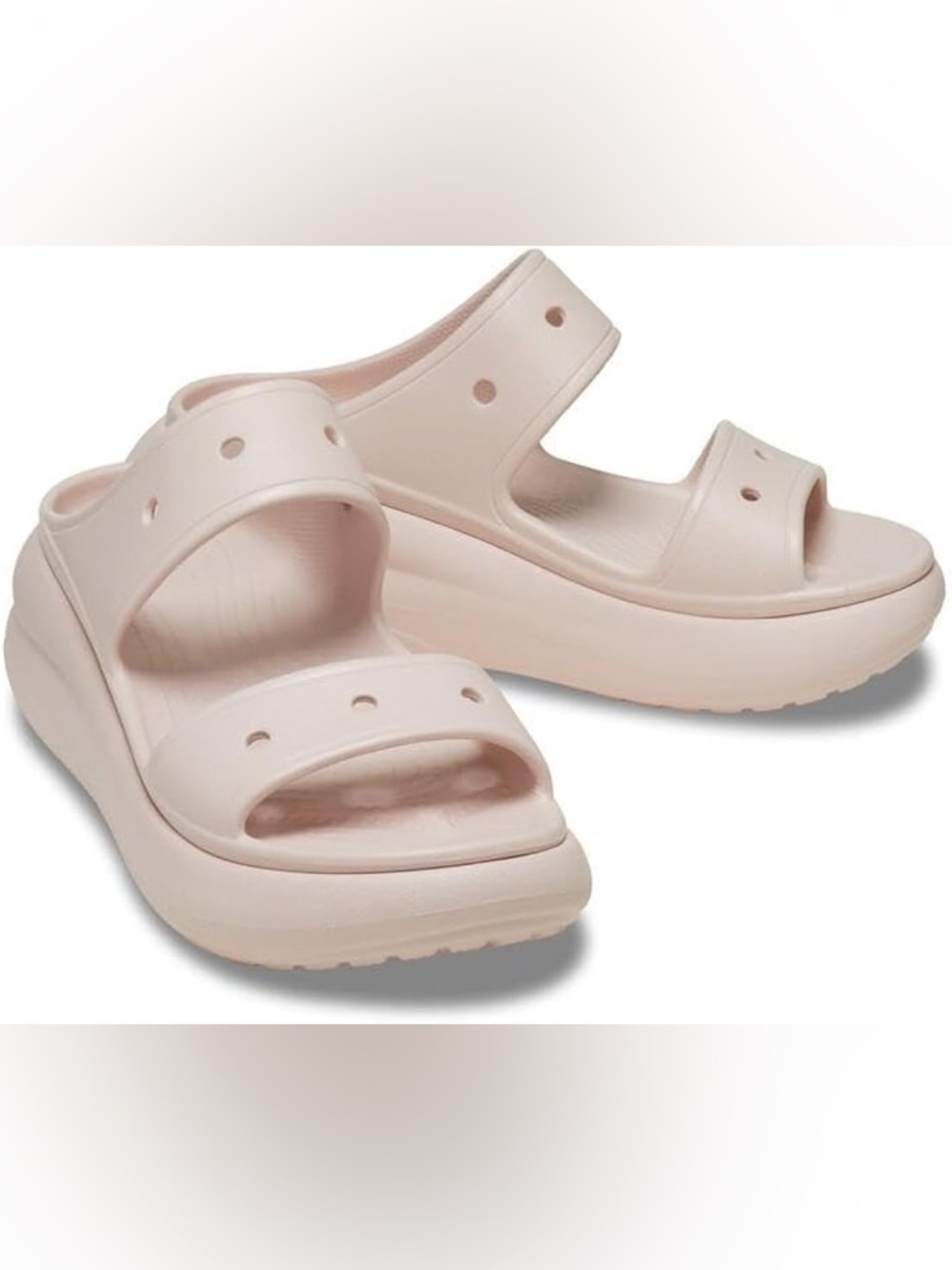 Crocs Ivory Unisex Crush Sandals Mens Sz 6, Women’s Sz 8